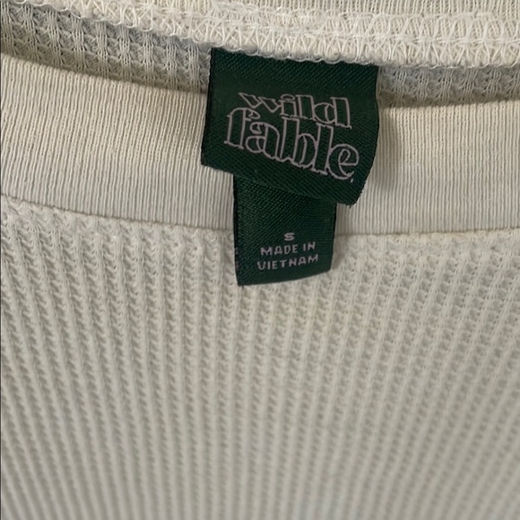 Wild Fable Cream Ribbed Crop Sweatshirt - Picture 2 of 3